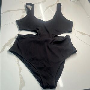 Aerie Black One Piece Swimsuit with Cutout Details